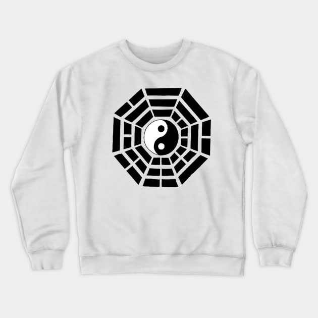 Pakua - Yin Yang and Eight Trigrams (Black) Crewneck Sweatshirt by taichi37